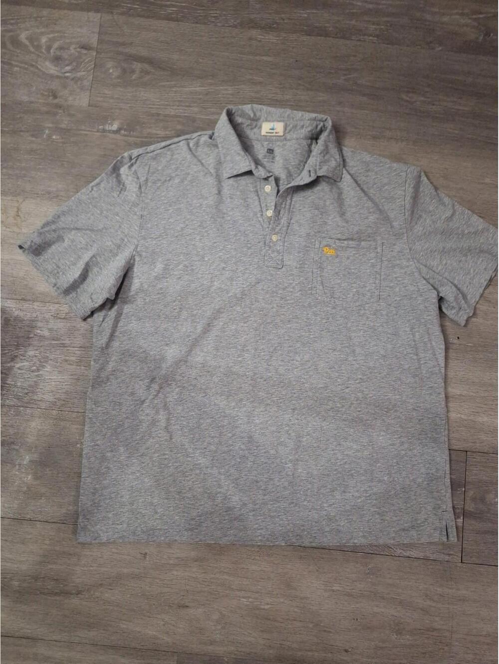 Johnnie-O Hanging Out Pittsburgh Heathered Gray Polo Style Shirt Mens XXL